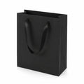 Borsa regalo 26 x 12 x 32 cm in carta nera con manici in nastro stile minimalista