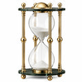 Clessidra decorativa 20 x 20 x 36 cm in vetro trasparente e metallo dorato stile classico