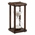 Clessidra decorativa da tavolo 20 x 20 x 40 cm in vetro e legno marrone stile classico