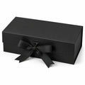 Scatola regalo 30 x 20 x 10 cm in cartoncino nero con nastro decorativo - confezione elegante