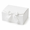 Scatola regalo 25 x 20 x 10 cm in cartoncino bianco con nastro decorativo
